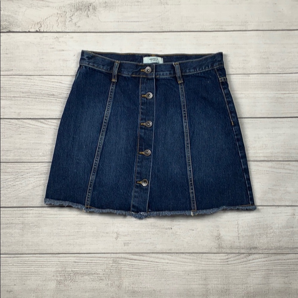 Button Up Denim Skirt